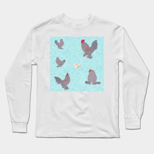 Porcelain Belgian D'Uccle Pattern Blue Long Sleeve T-Shirt